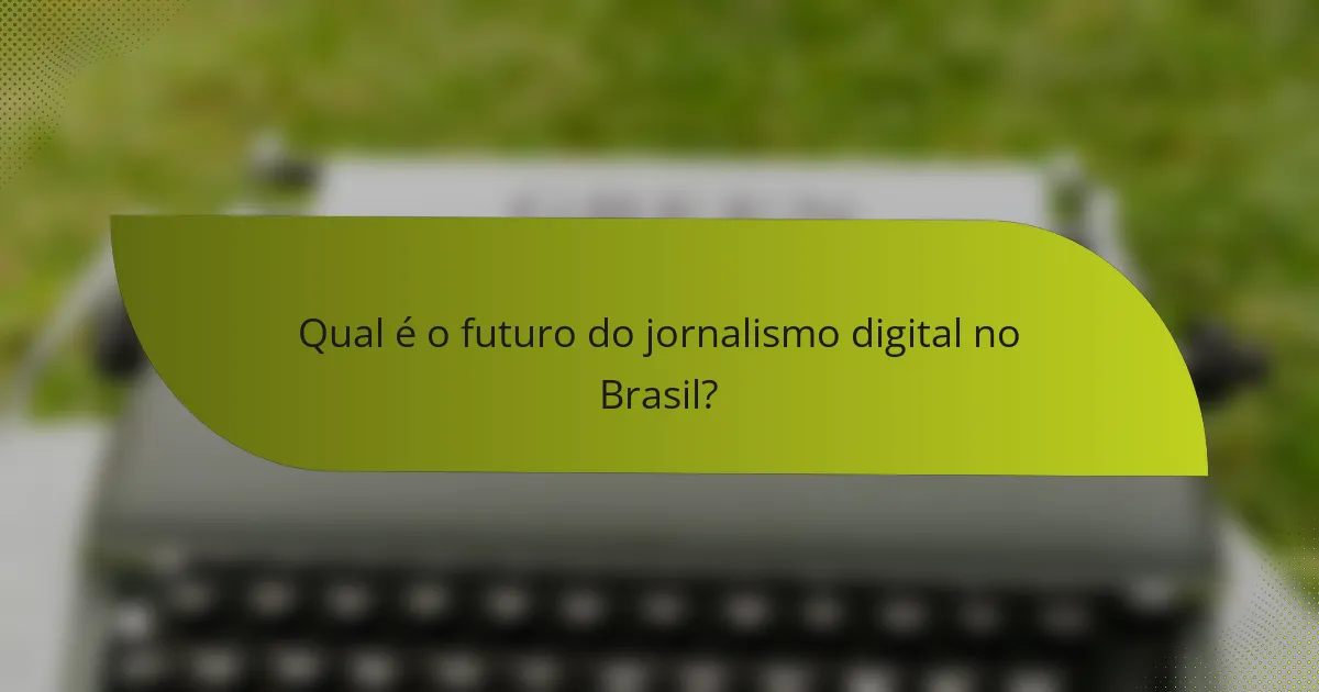 Qual é o futuro do jornalismo digital no Brasil?